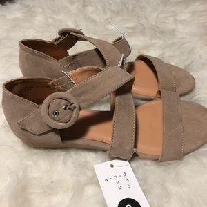 A New Day Tan Suede Strappy Sandal